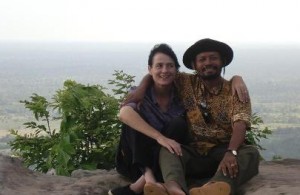 Bernadette O'Neill and husband in Cambodia
